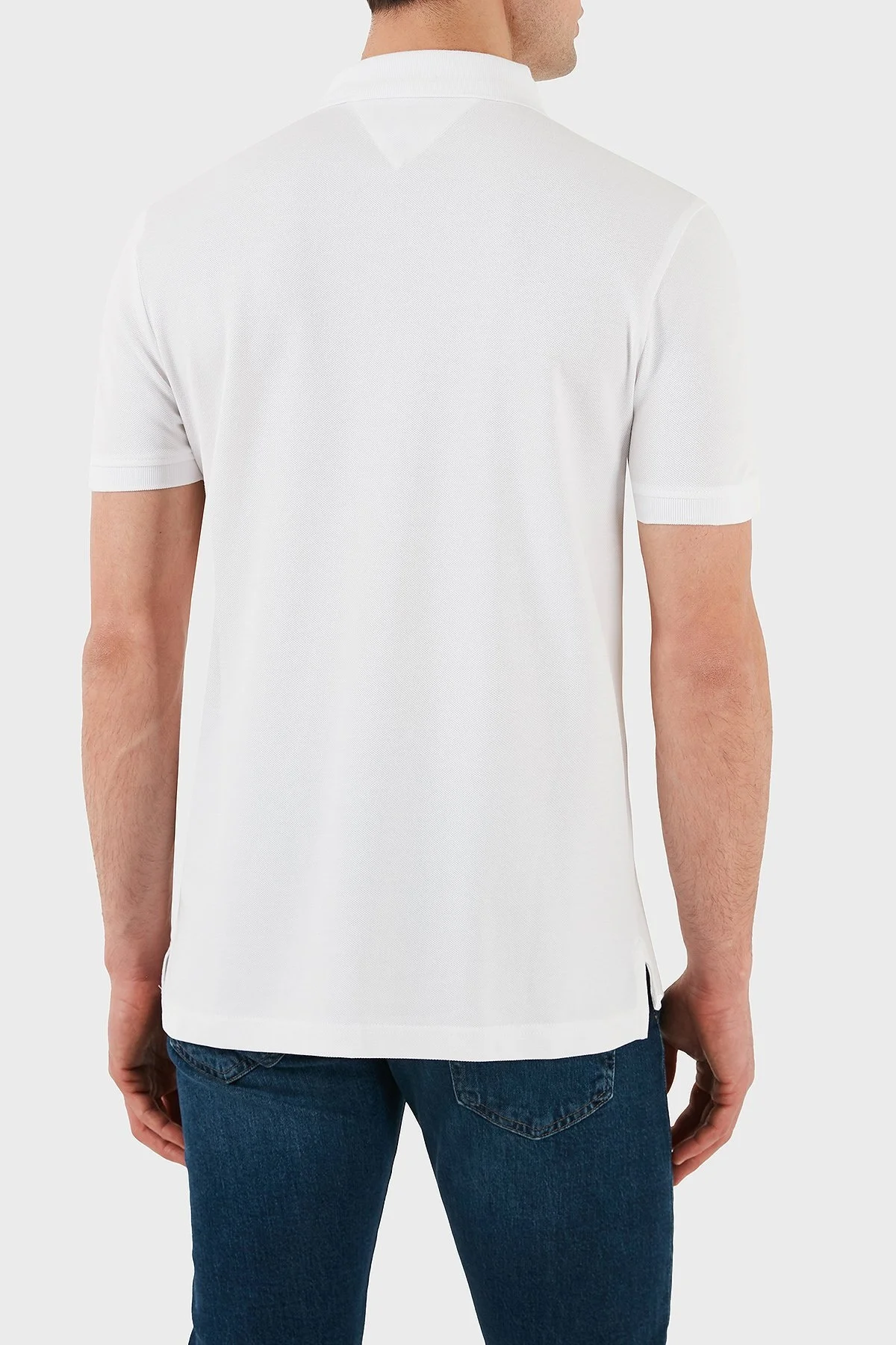 Tommy Hilfiger Streç Pamuklu Regular Fit Düğmeli Erkek Polo Yaka T Shirt MW0MW38125 YBR BEYAZ - 8