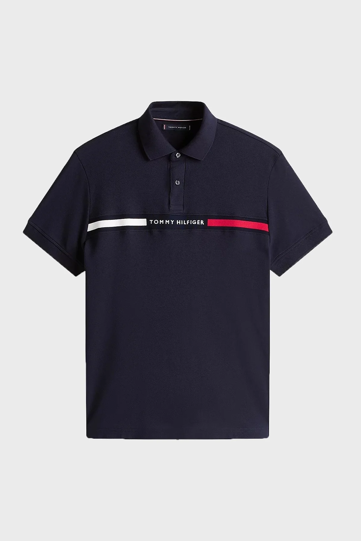 Tommy Hilfiger Streç Pamuklu Regular Fit Düğmeli Erkek Polo Yaka T Shirt MW0MW38130 DW5 LACİVERT - 10