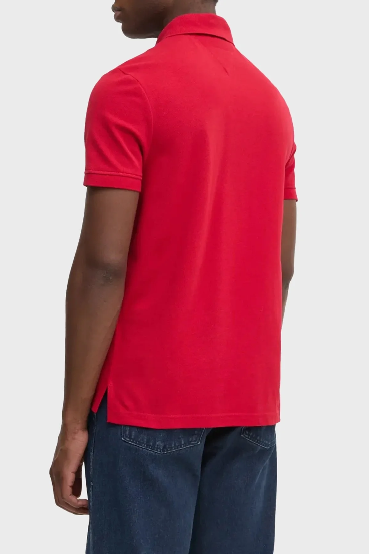 Tommy Hilfiger Streç Pamuklu Regular Fit Düğmeli Erkek Polo Yaka T Shirt MW0MW38130 XLD KIRMIZI - 6