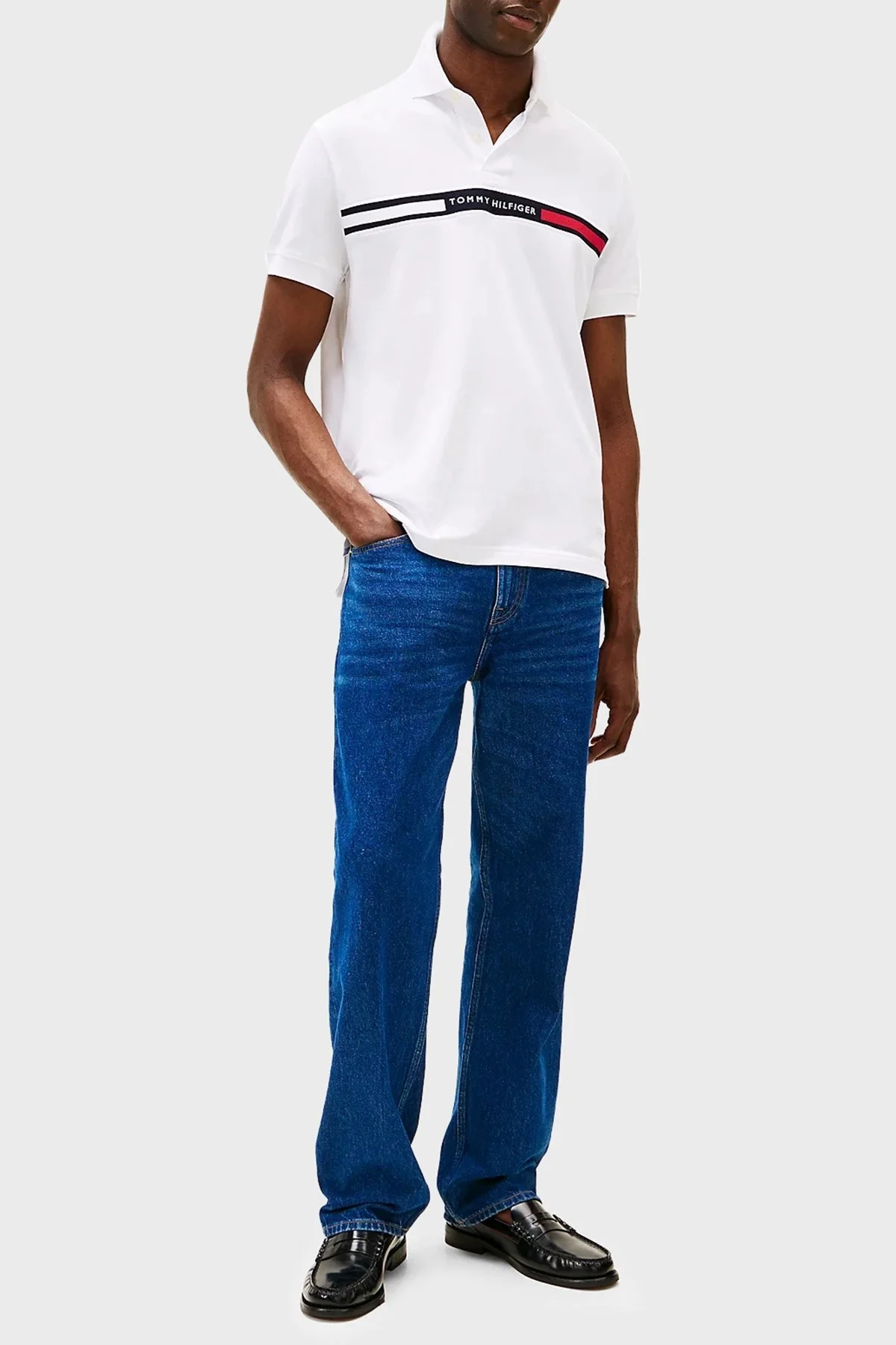 Tommy Hilfiger Streç Pamuklu Regular Fit Düğmeli Erkek Polo Yaka T Shirt MW0MW38130 YBR BEYAZ - 7