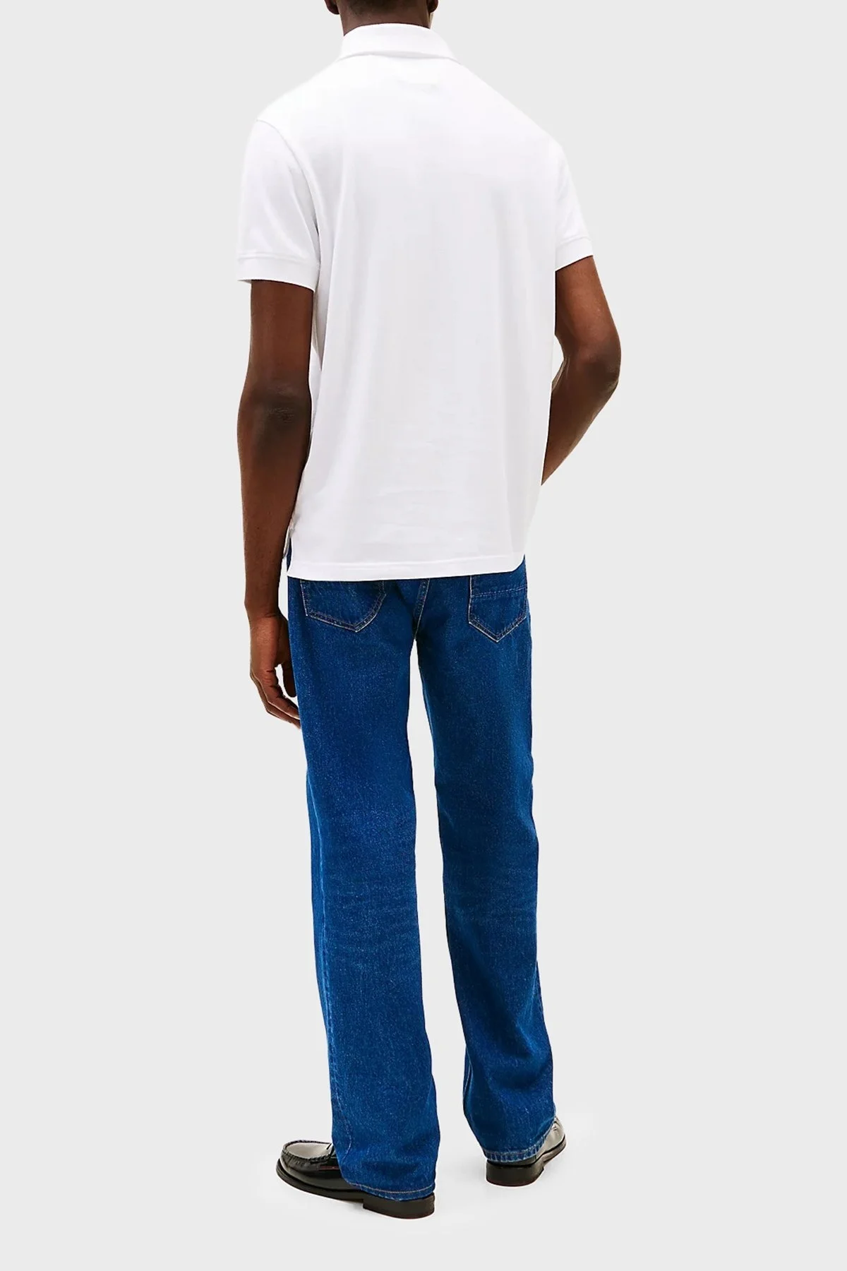 Tommy Hilfiger Streç Pamuklu Regular Fit Düğmeli Erkek Polo Yaka T Shirt MW0MW38130 YBR BEYAZ - 8