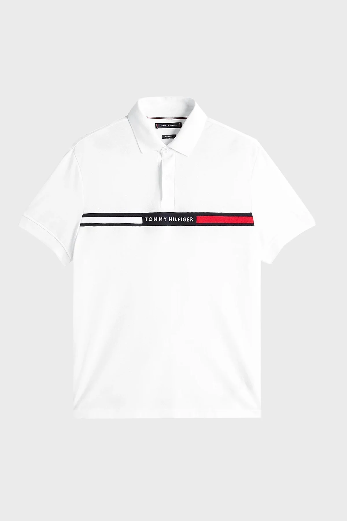Tommy Hilfiger Streç Pamuklu Regular Fit Düğmeli Erkek Polo Yaka T Shirt MW0MW38130 YBR BEYAZ - 10