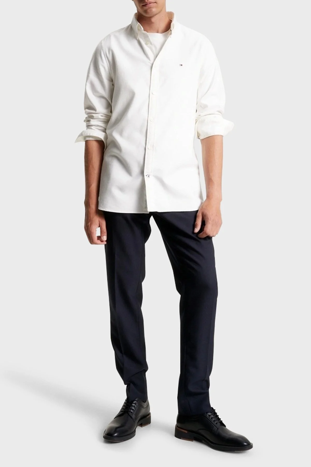 Tommy Hilfiger Streç Pamuklu Regular Fit Erkek Gömlek MW0MW33305 YCF BEYAZ - 2