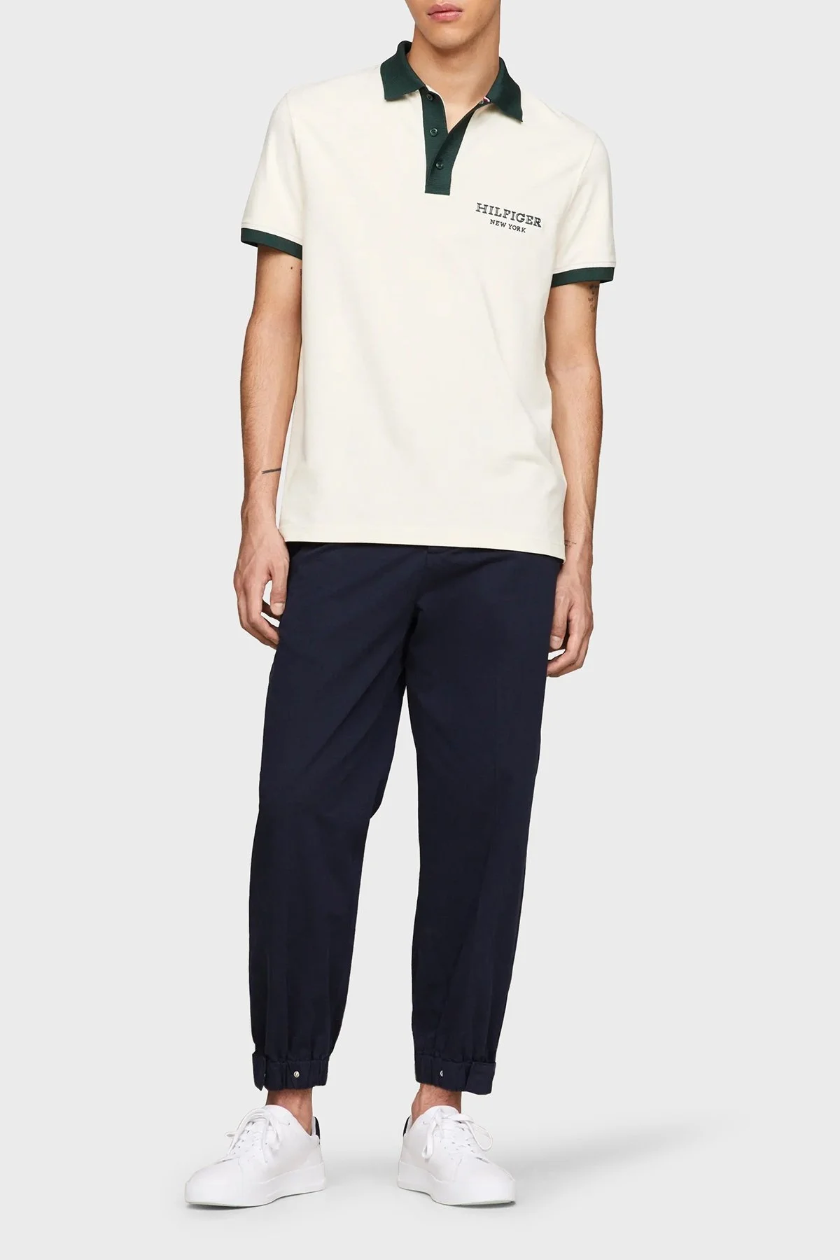 Tommy Hilfiger Streç Pamuklu Regular Fit Erkek Polo Yaka T Shirt MW0MW34770 AEF BEJ - 2
