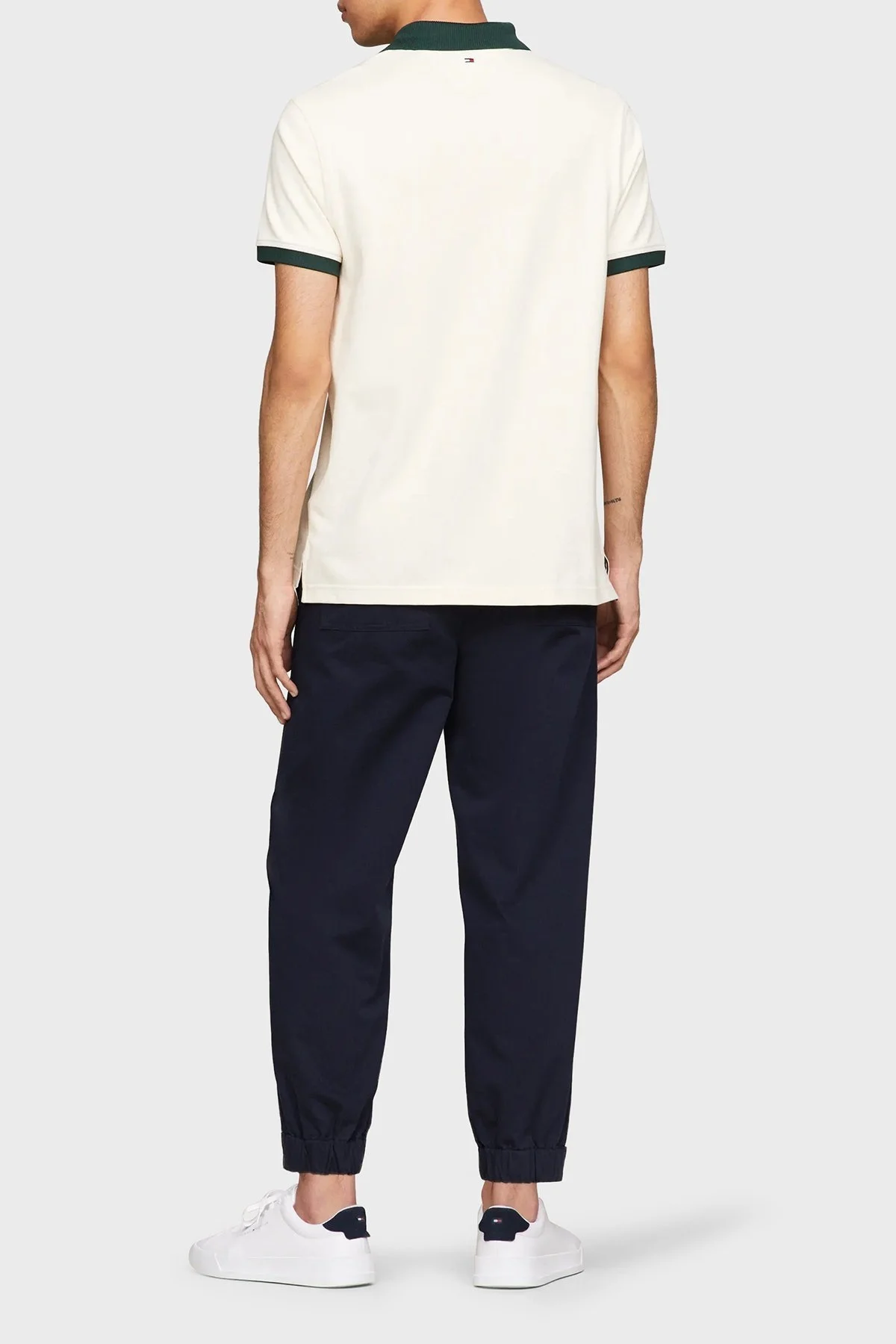 Tommy Hilfiger Streç Pamuklu Regular Fit Erkek Polo Yaka T Shirt MW0MW34770 AEF BEJ - 3