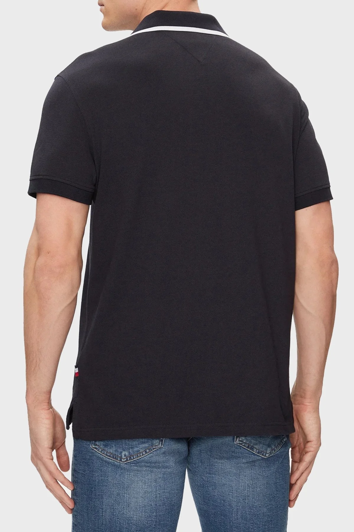 Tommy Hilfiger Streç Pamuklu Regular Fit Erkek Polo Yaka T Shirt MW0MW34772 DW5 LACİVERT - 3