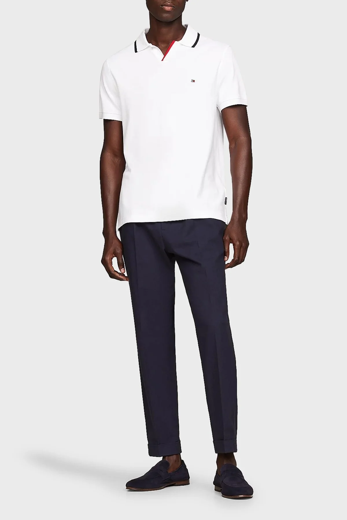 Tommy Hilfiger Streç Pamuklu Regular Fit Erkek Polo Yaka T Shirt MW0MW34772 YBR BEYAZ - 2