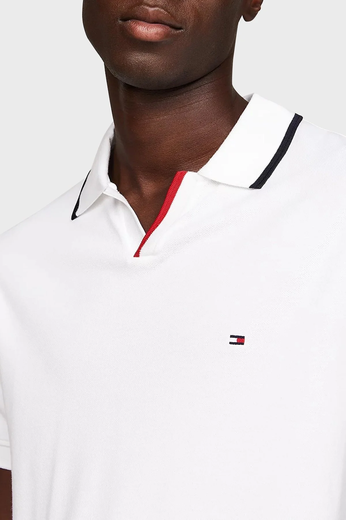 Tommy Hilfiger Streç Pamuklu Regular Fit Erkek Polo Yaka T Shirt MW0MW34772 YBR BEYAZ - 3