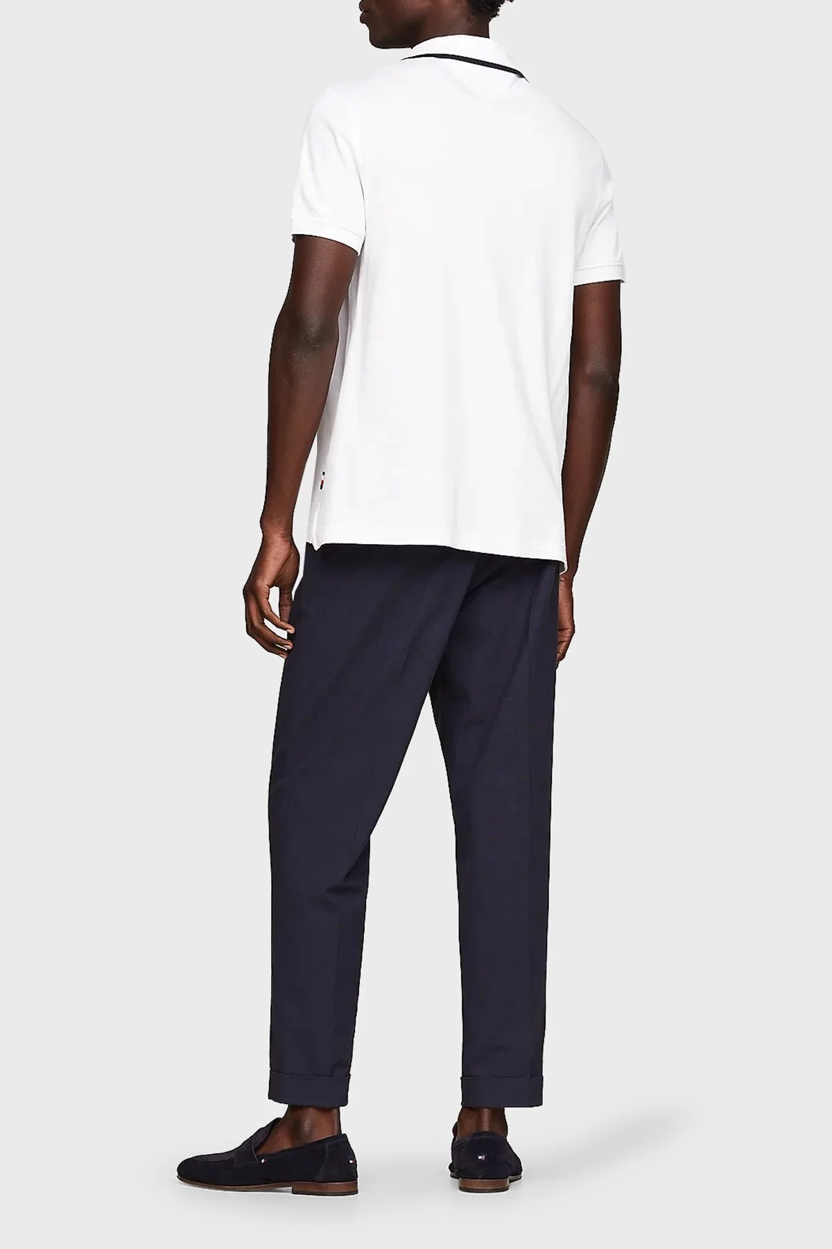 Tommy Hilfiger Streç Pamuklu Regular Fit Erkek Polo Yaka T Shirt MW0MW34772 YBR BEYAZ - 4