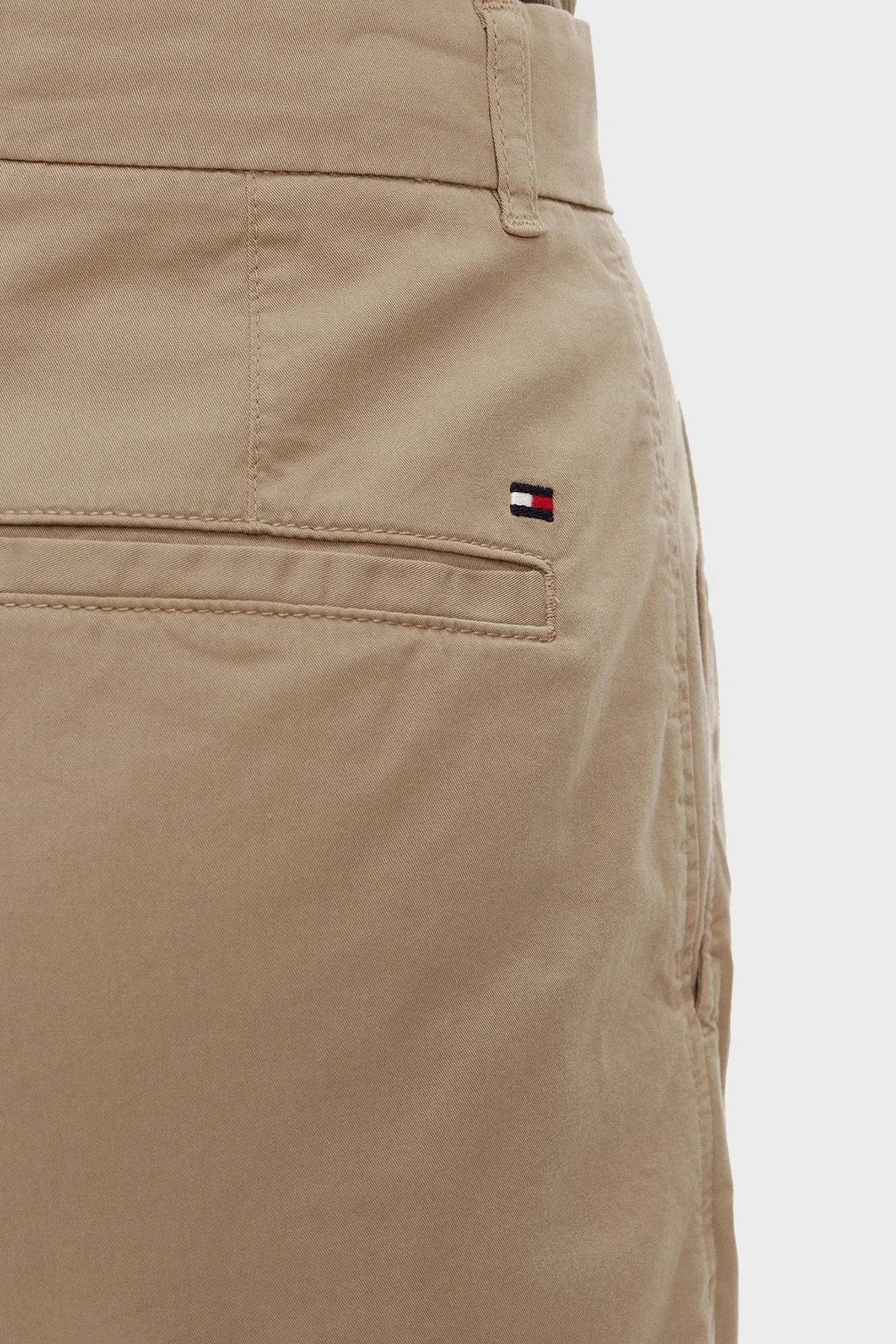 Tommy Hilfiger Streç Pamuklu Relaxed Fit Yüksek Bel Mini Bayan Short WW0WW42457 AEG BEJ - 10