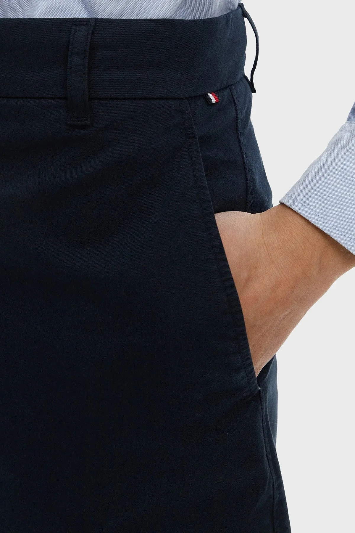 Tommy Hilfiger Streç Pamuklu Relaxed Fit Yüksek Bel Mini Bayan Short WW0WW42457 C1G LACİVERT - 9