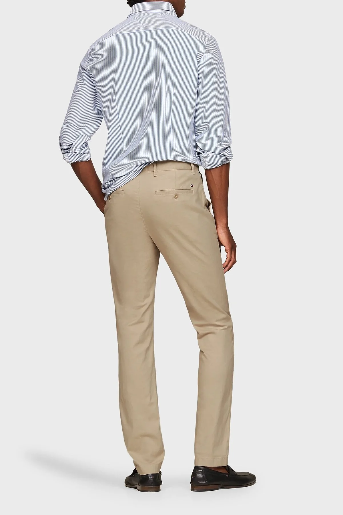 Tommy Hilfiger Streç Pamuklu Slim Fit Chino Erkek Pantolon MW0MW23485 AEG BEJ - 8