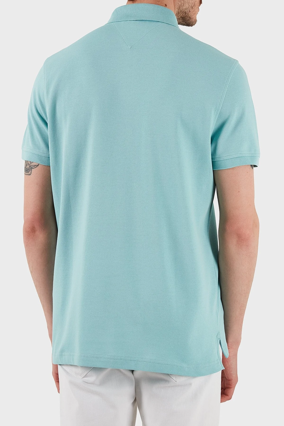 Tommy Hilfiger Streç Pamuklu Slim Fit Düğmeli Erkek Polo Yaka T Shirt MW0MW17770 C00 MİNT - 8