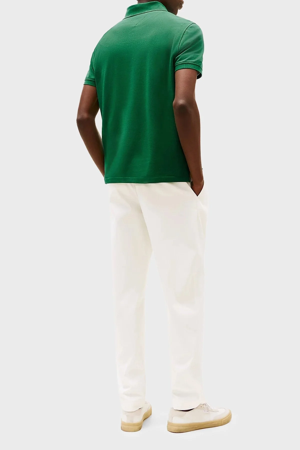 Tommy Hilfiger Streç Pamuklu Slim Fit Düğmeli Erkek Polo Yaka T Shirt MW0MW17770 L4F YEŞİL - 6