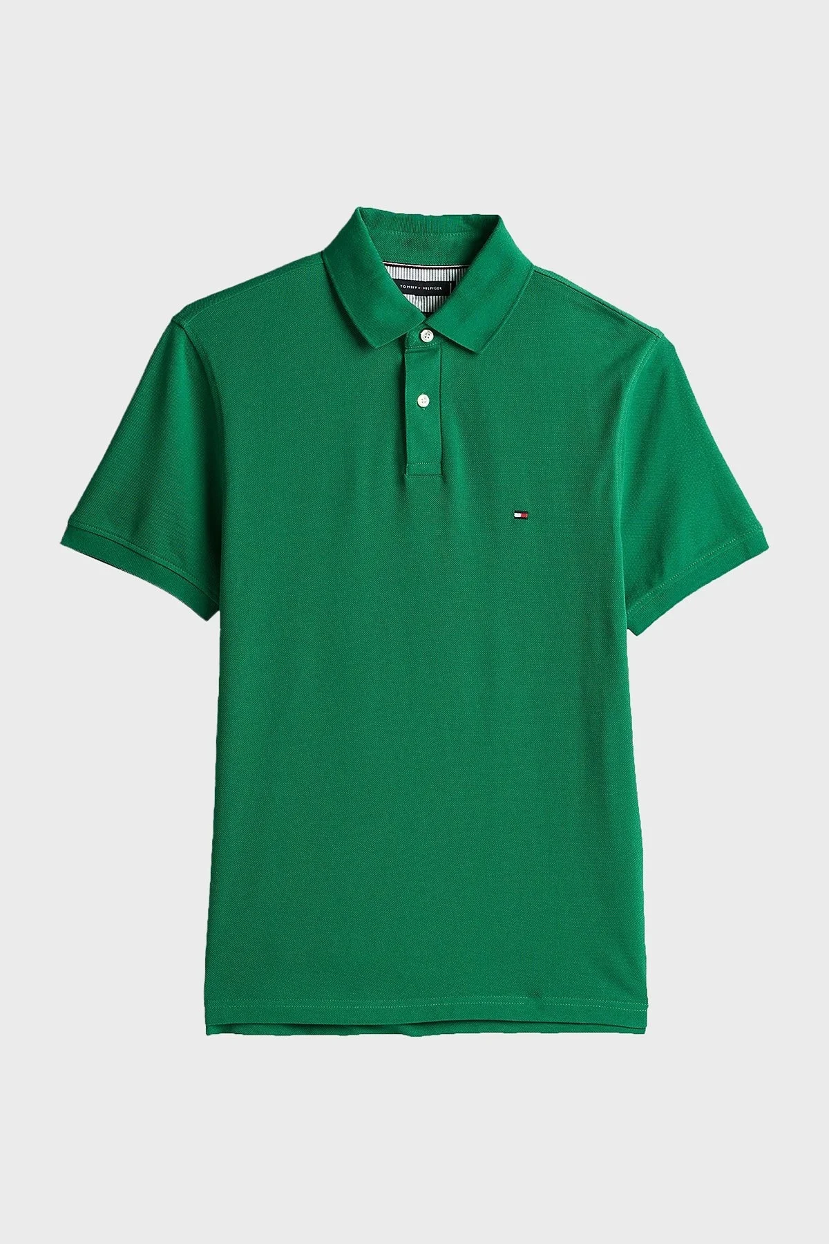Tommy Hilfiger Streç Pamuklu Slim Fit Düğmeli Erkek Polo Yaka T Shirt MW0MW17770 L4F YEŞİL - 8