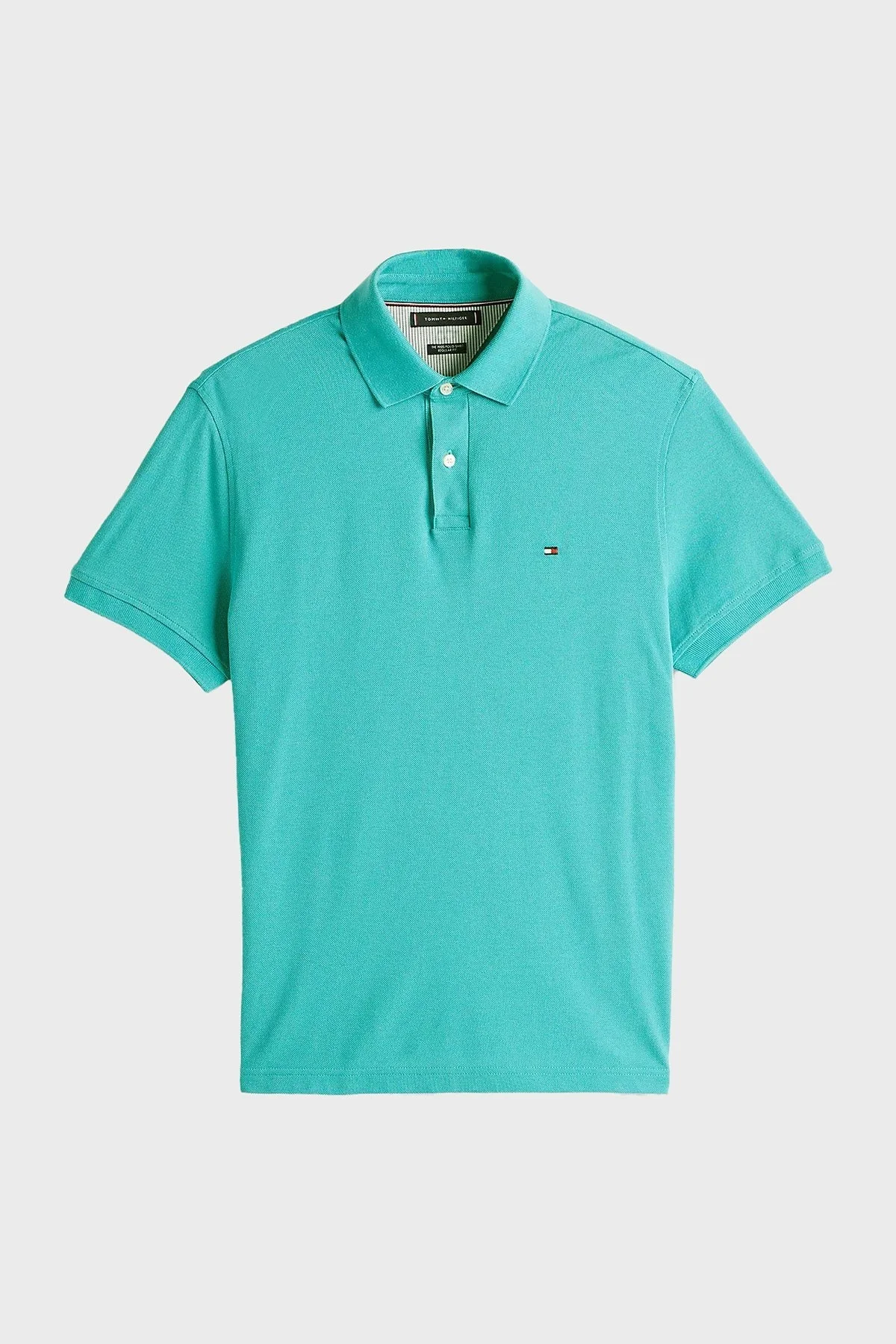 Tommy Hilfiger Streç Pamuklu Slim Fit Düğmeli Erkek Polo Yaka T Shirt MW0MW17770 M0C YEŞİL - 10