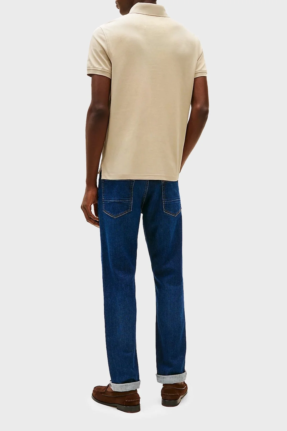 Tommy Hilfiger Streç Pamuklu Slim Fit Düğmeli Erkek Polo Yaka T Shirt MW0MW17770 RBT KUM - 8