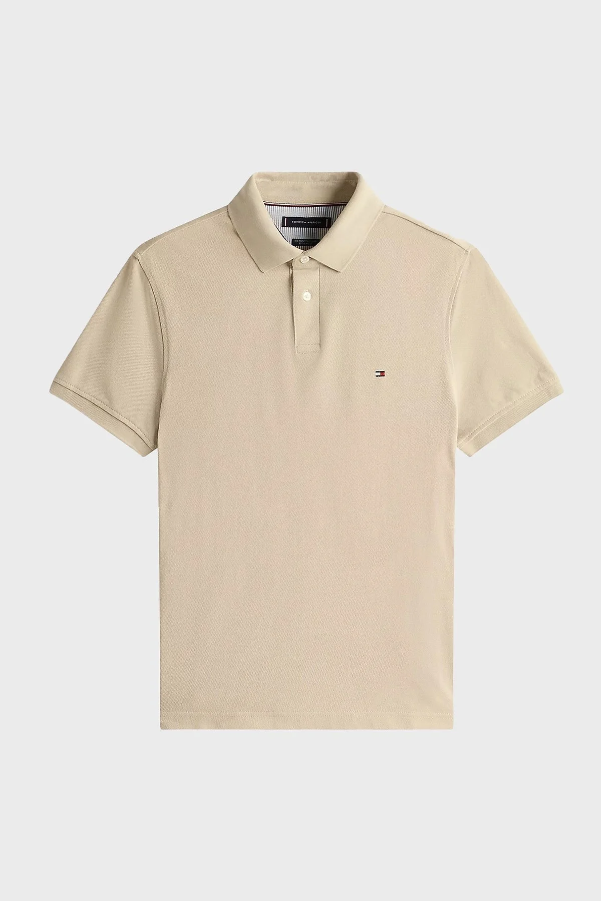 Tommy Hilfiger Streç Pamuklu Slim Fit Düğmeli Erkek Polo Yaka T Shirt MW0MW17770 RBT KUM - 10