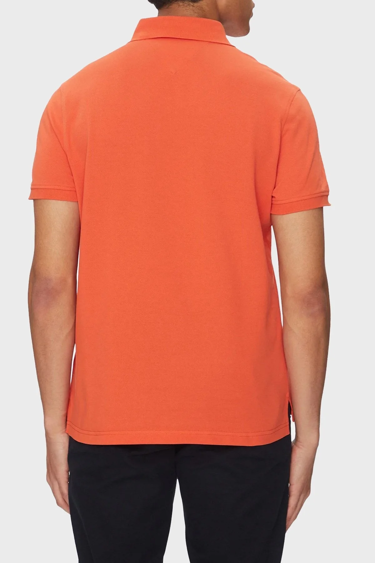 Tommy Hilfiger Streç Pamuklu Slim Fit Düğmeli Erkek Polo Yaka T Shirt MW0MW17770 SCX ORANGE - 8