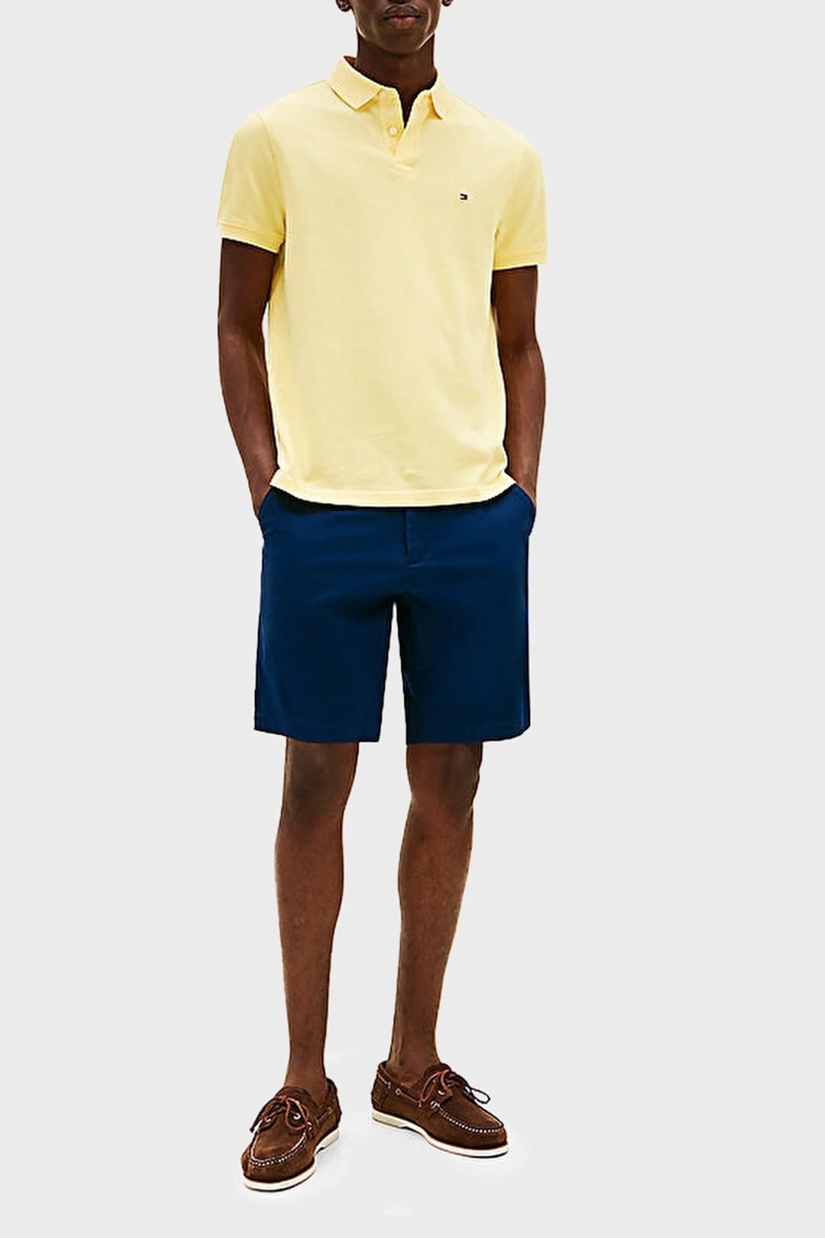 Tommy Hilfiger Streç Pamuklu Slim Fit Düğmeli Erkek Polo Yaka T Shirt MW0MW17770 ZF0 AÇIK SARI - 7