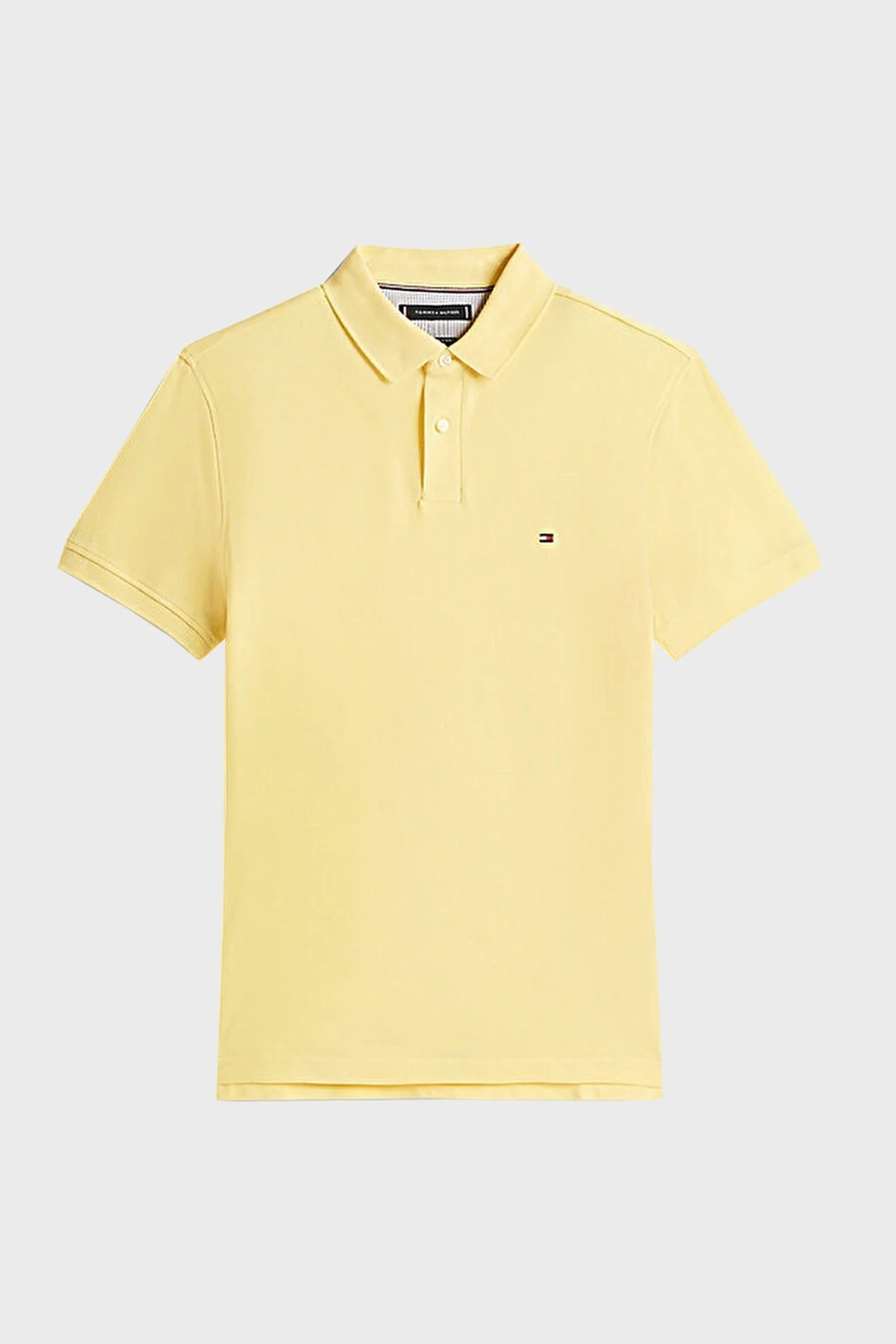 Tommy Hilfiger Streç Pamuklu Slim Fit Düğmeli Erkek Polo Yaka T Shirt MW0MW17770 ZF0 AÇIK SARI - 10