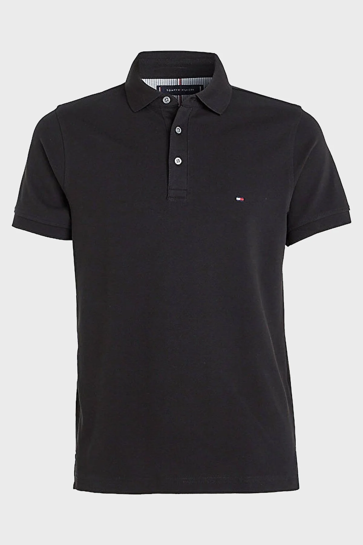 Tommy Hilfiger Streç Pamuklu Slim Fit Düğmeli Erkek Polo Yaka T Shirt MW0MW17771 BDS SİYAH - 8