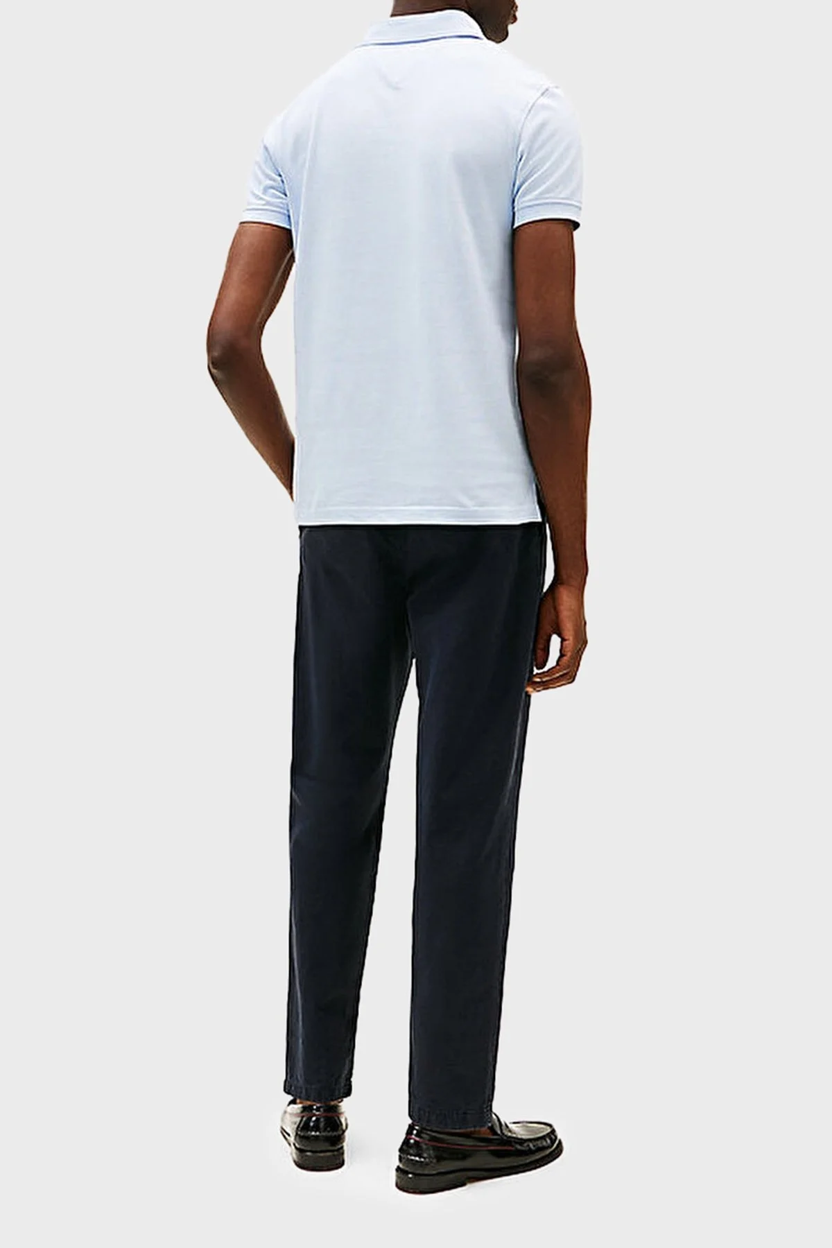 Tommy Hilfiger Streç Pamuklu Slim Fit Düğmeli Erkek Polo Yaka T Shirt MW0MW17771 C1O AÇIK MAVİ - 8