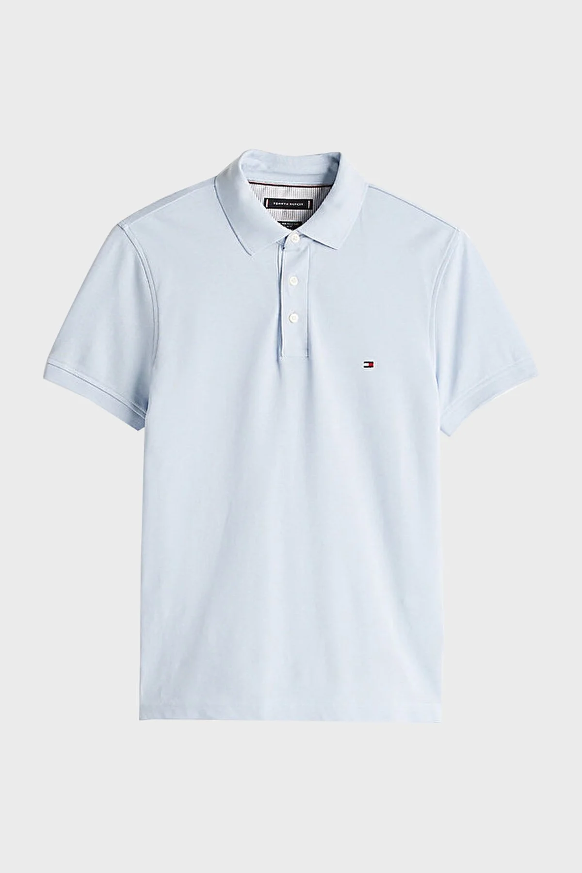 Tommy Hilfiger Streç Pamuklu Slim Fit Düğmeli Erkek Polo Yaka T Shirt MW0MW17771 C1O AÇIK MAVİ - 10