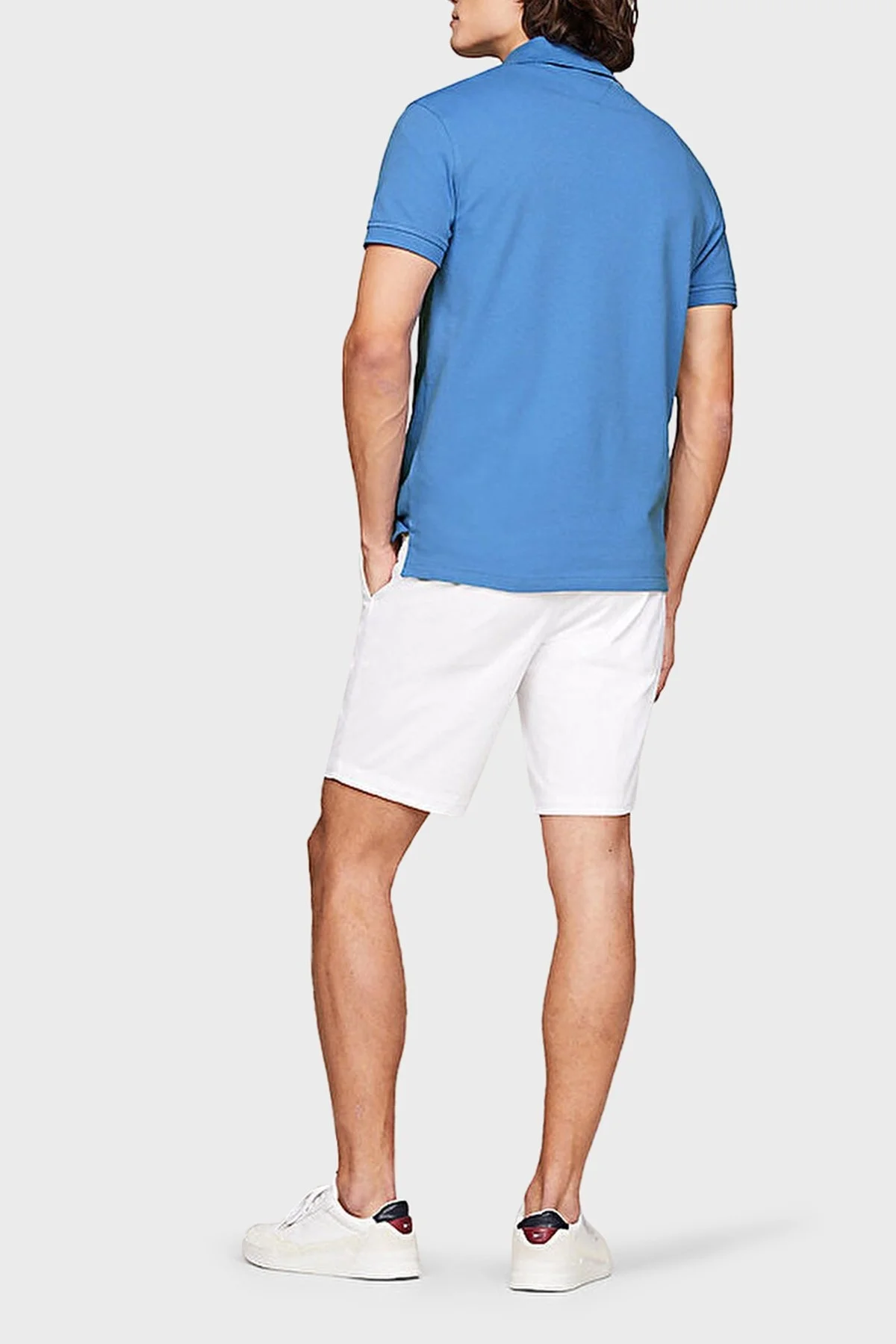 Tommy Hilfiger Streç Pamuklu Slim Fit Düğmeli Erkek Polo Yaka T Shirt MW0MW17771 C30 MAVİ - 8