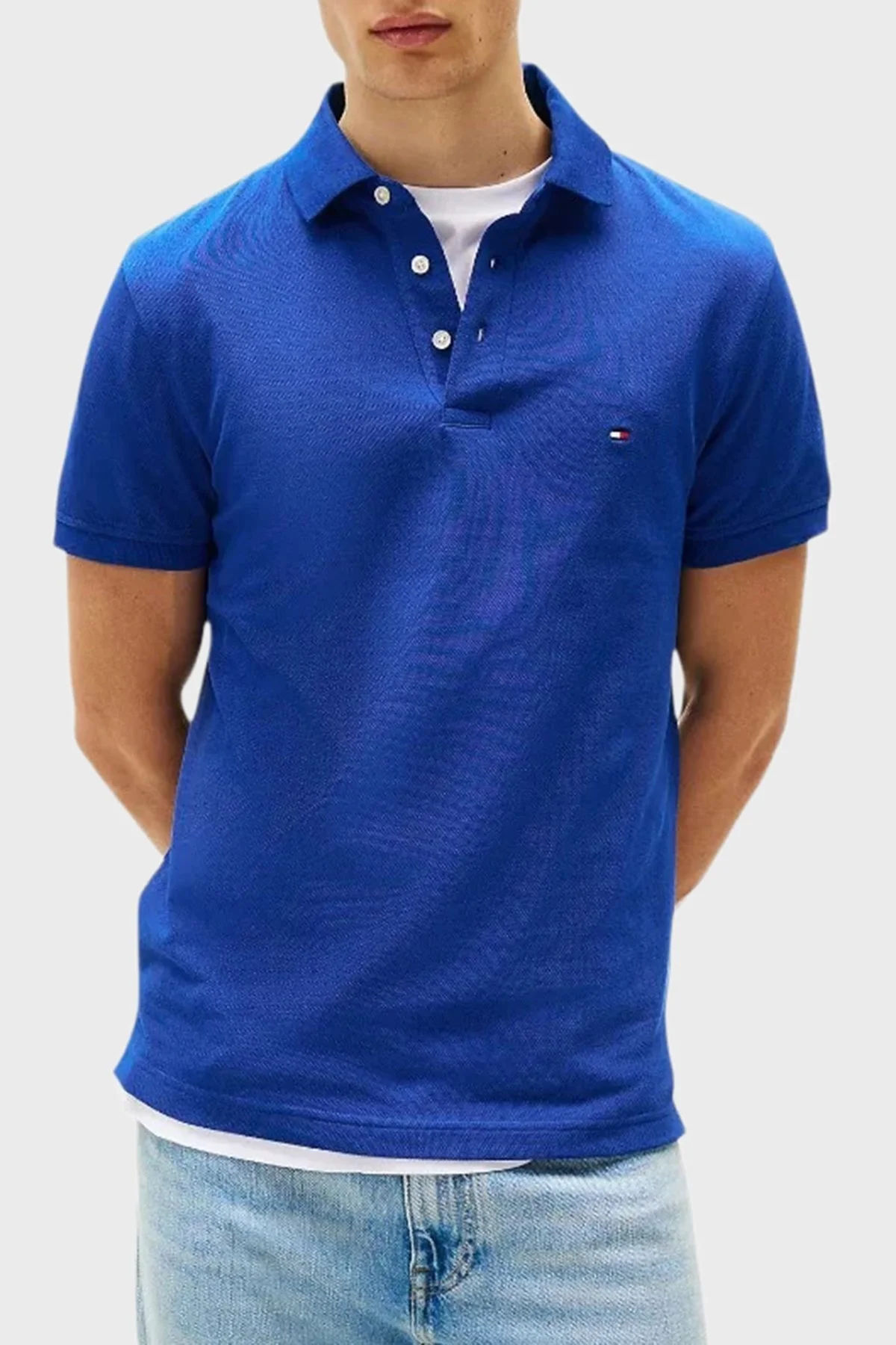 Tommy Hilfiger Streç Pamuklu Slim Fit Düğmeli Erkek Polo Yaka T Shirt MW0MW17771 D03 SAKS - 5