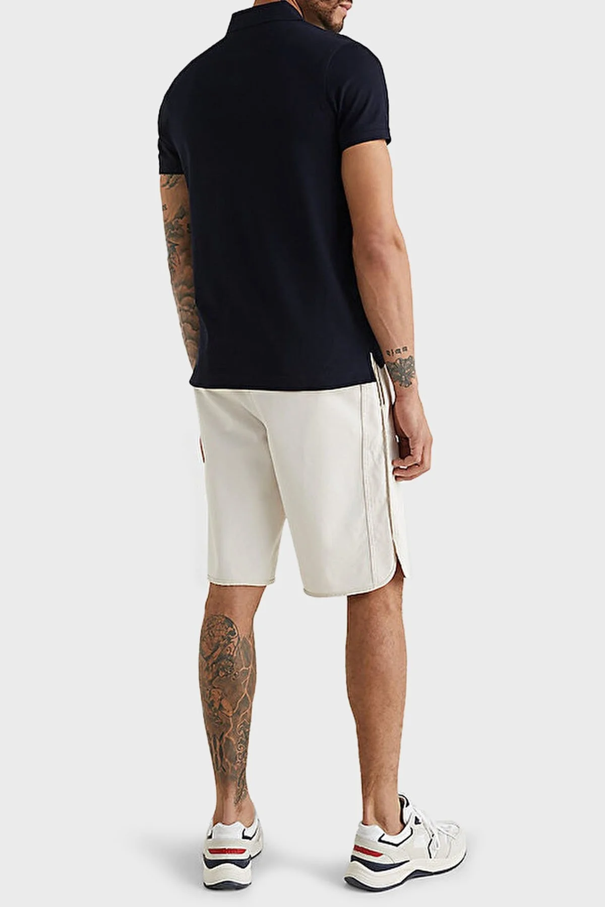 Tommy Hilfiger Streç Pamuklu Slim Fit Düğmeli Erkek Polo Yaka T Shirt MW0MW17771 DW5 LACİVERT - 8