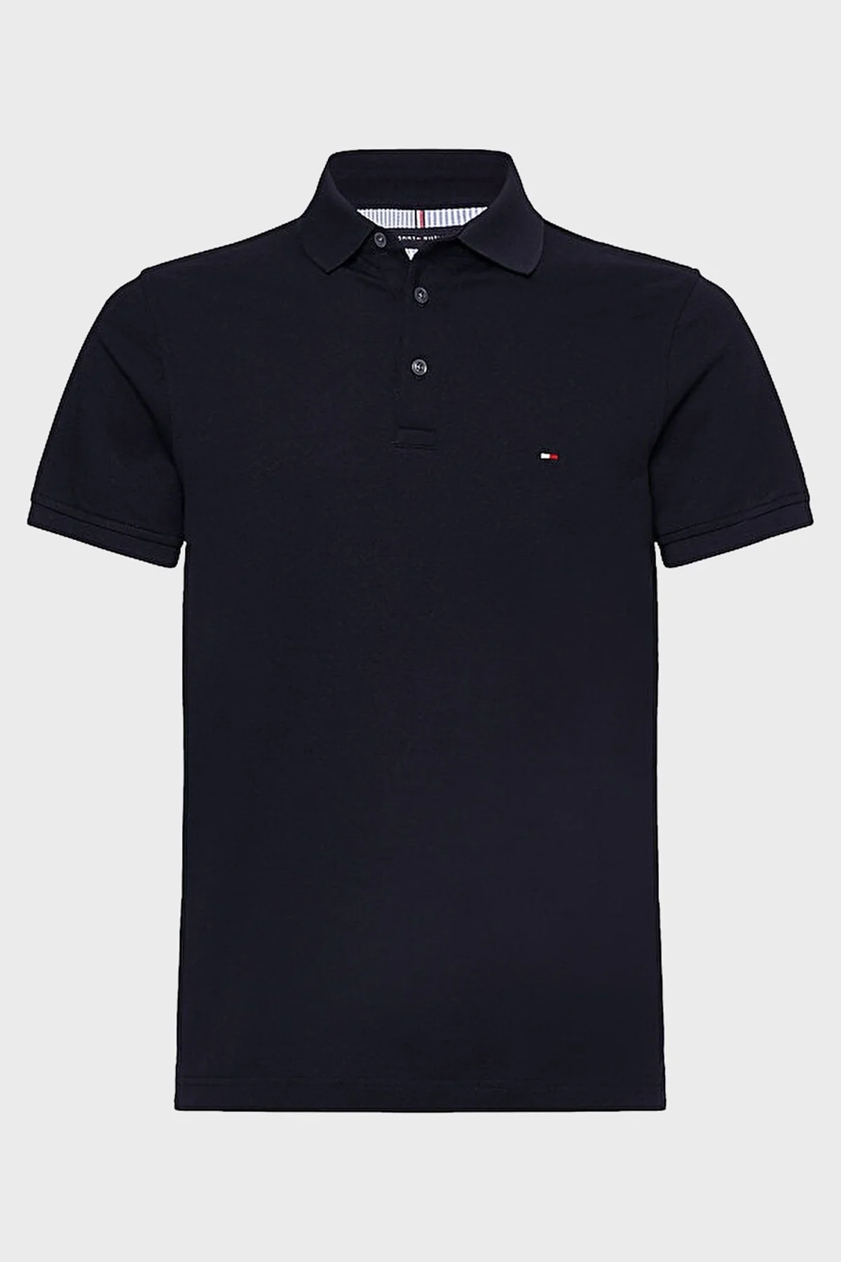 Tommy Hilfiger Streç Pamuklu Slim Fit Düğmeli Erkek Polo Yaka T Shirt MW0MW17771 DW5 LACİVERT - 10