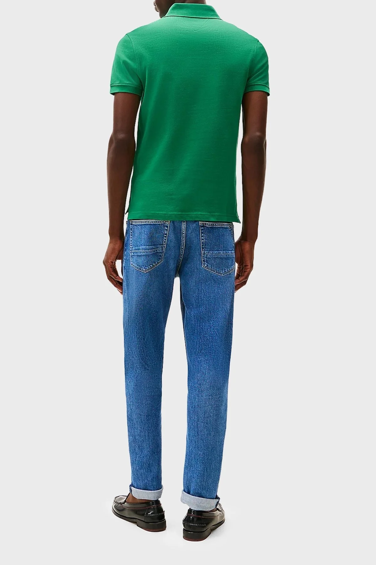 Tommy Hilfiger Streç Pamuklu Slim Fit Düğmeli Erkek Polo Yaka T Shirt MW0MW17771 L4F YEŞİL - 8