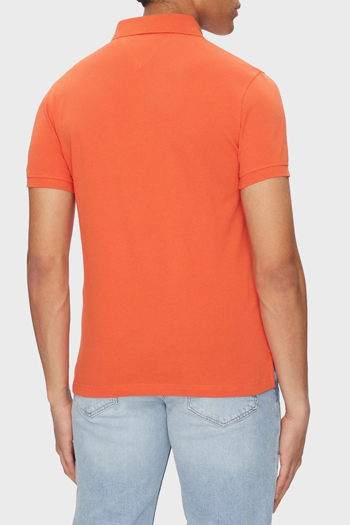 Tommy Hilfiger Streç Pamuklu Slim Fit Düğmeli Erkek Polo Yaka T Shirt MW0MW17771 SCX ORANGE - 8