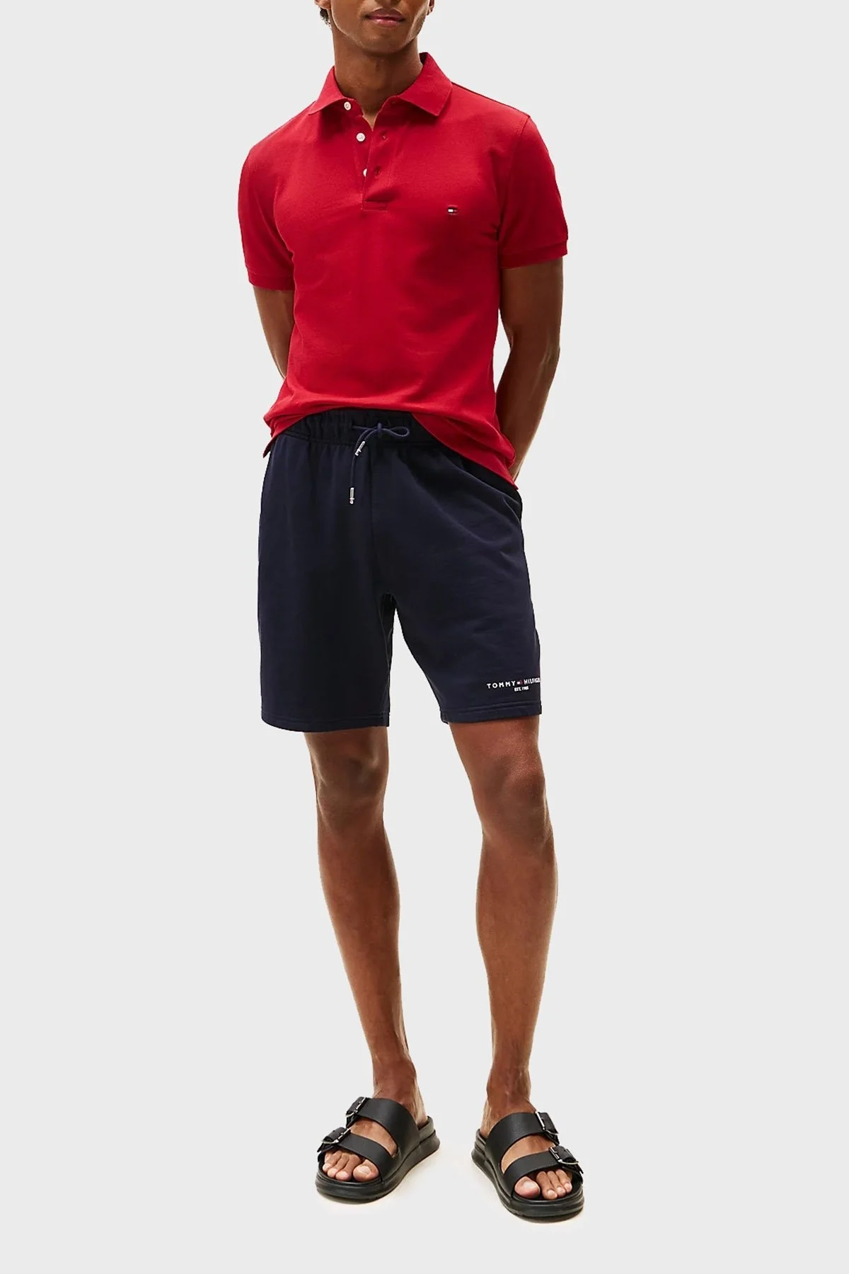 Tommy Hilfiger Streç Pamuklu Slim Fit Düğmeli Erkek Polo Yaka T Shirt MW0MW17771 XLD KIRMIZI - 7