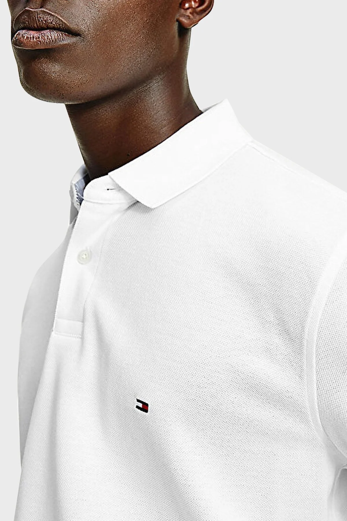Tommy Hilfiger Streç Pamuklu Slim Fit Düğmeli Erkek Polo Yaka T Shirt MW0MW17771 YBR BEYAZ - 6