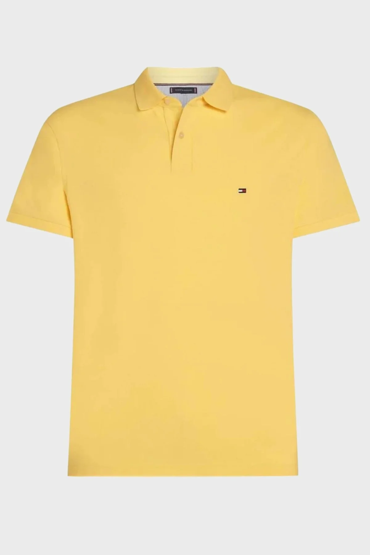 Tommy Hilfiger Streç Pamuklu Slim Fit Düğmeli Erkek Polo Yaka T Shirt MW0MW17771 ZF0 AÇIK SARI - 3