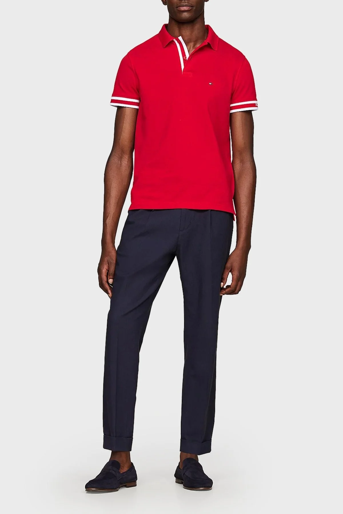 Tommy Hilfiger Streç Pamuklu Slim Fit Erkek Polo Yaka T Shirt MW0MW34737 XLG KIRMIZI - 2