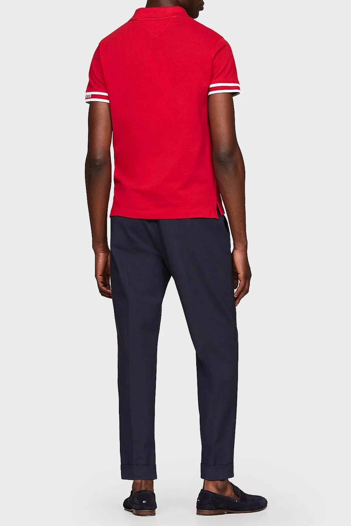 Tommy Hilfiger Streç Pamuklu Slim Fit Erkek Polo Yaka T Shirt MW0MW34737 XLG KIRMIZI - 4