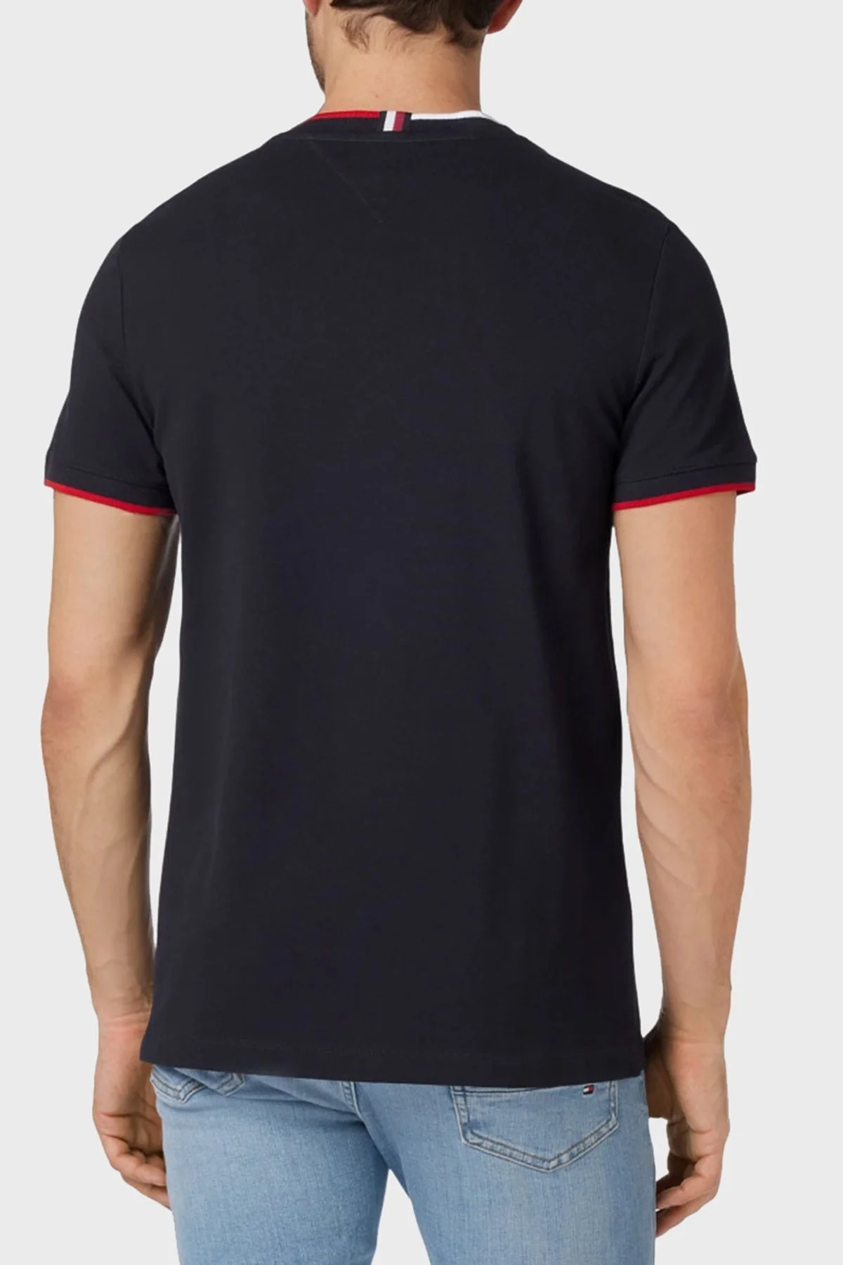 Tommy Hilfiger Streç Pamuklu Slim Fit Erkek T Shirt MW0MW34439 DW5 LACİVERT - 2