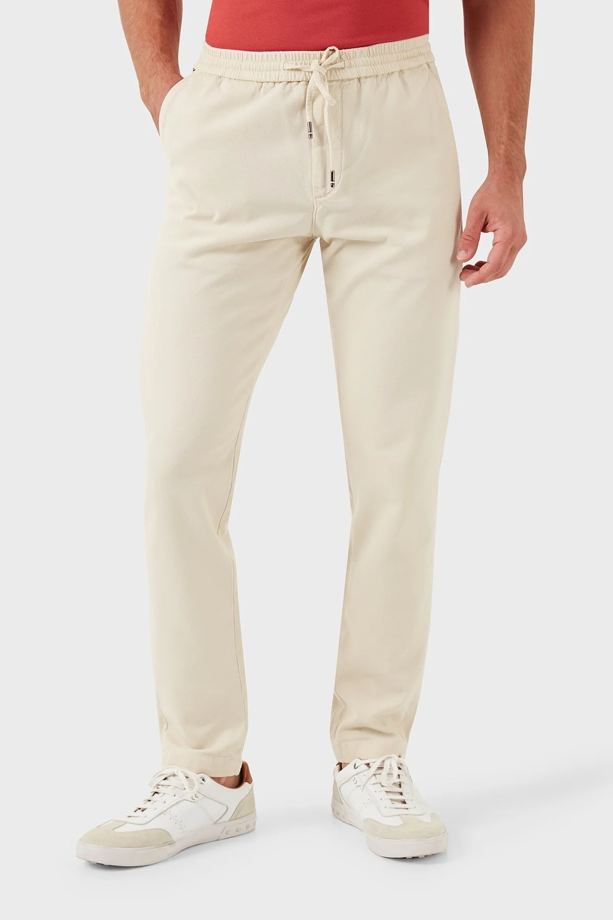 Tommy Hilfiger Streç Pamuklu Spor Erkek Pantolon MW0MW35635 ACI BEJ - 1