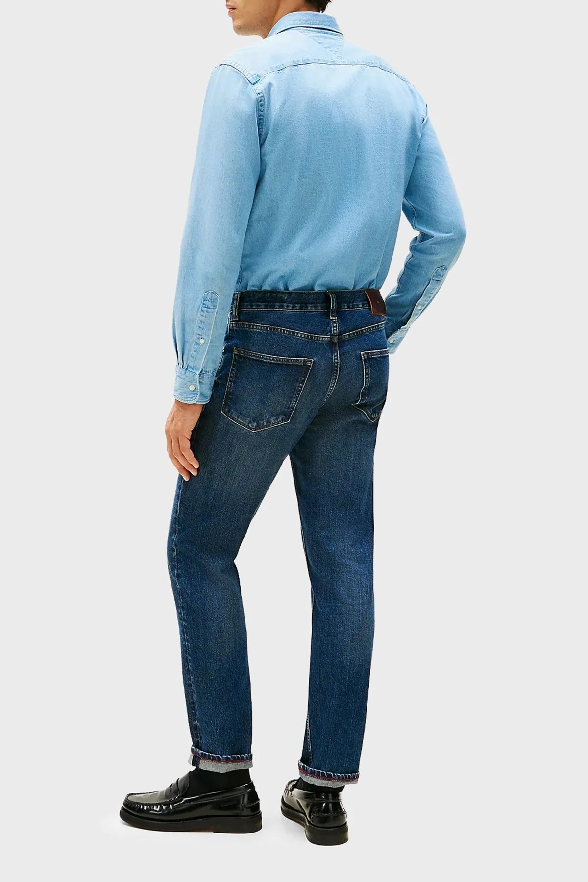 Tommy Hilfiger Streç Pamuklu Straight Fit Normal Bel Düz Paça Jeans Erkek Kot Pantolon MW0MW40353 1A7 MAVİ - 3