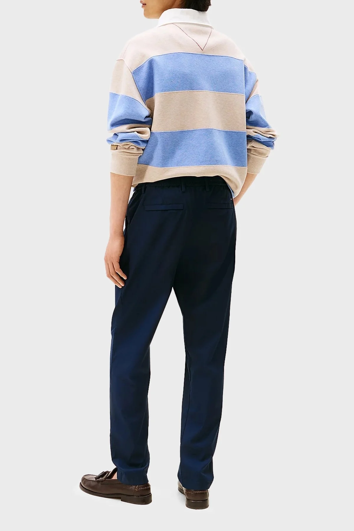 Tommy Hilfiger Streç Pamuklu Tapered Fit Normal Bel Düz Paça Erkek Pantolon MW0MW39702 DW5 LACİVERT - 3