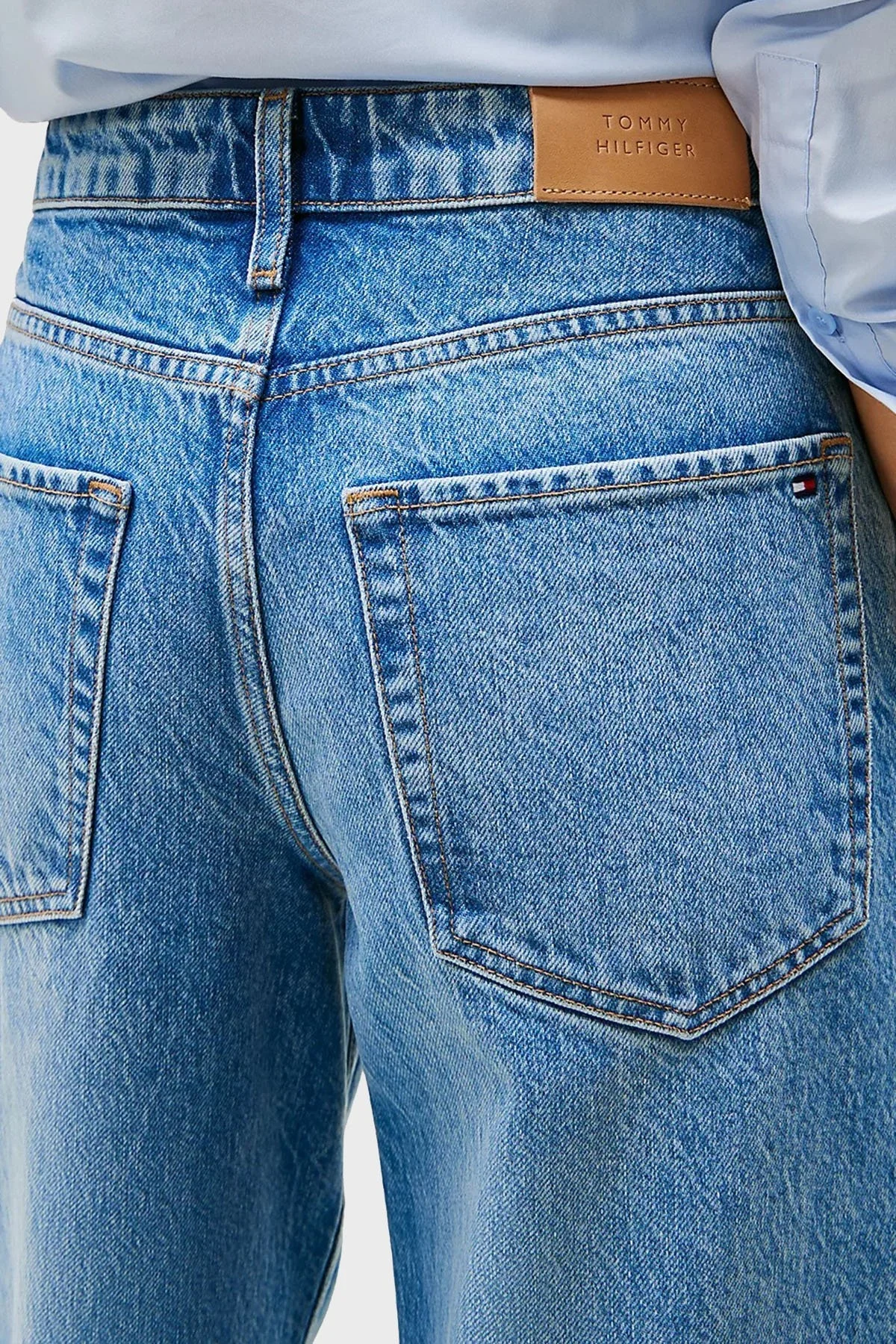 Tommy Hilfiger Streç Pamuklu Tapered Fit Yüksek Bel Daralan Paça Jeans Bayan Kot Pantolon WW0WW44365 1A8 MAVİ - 11