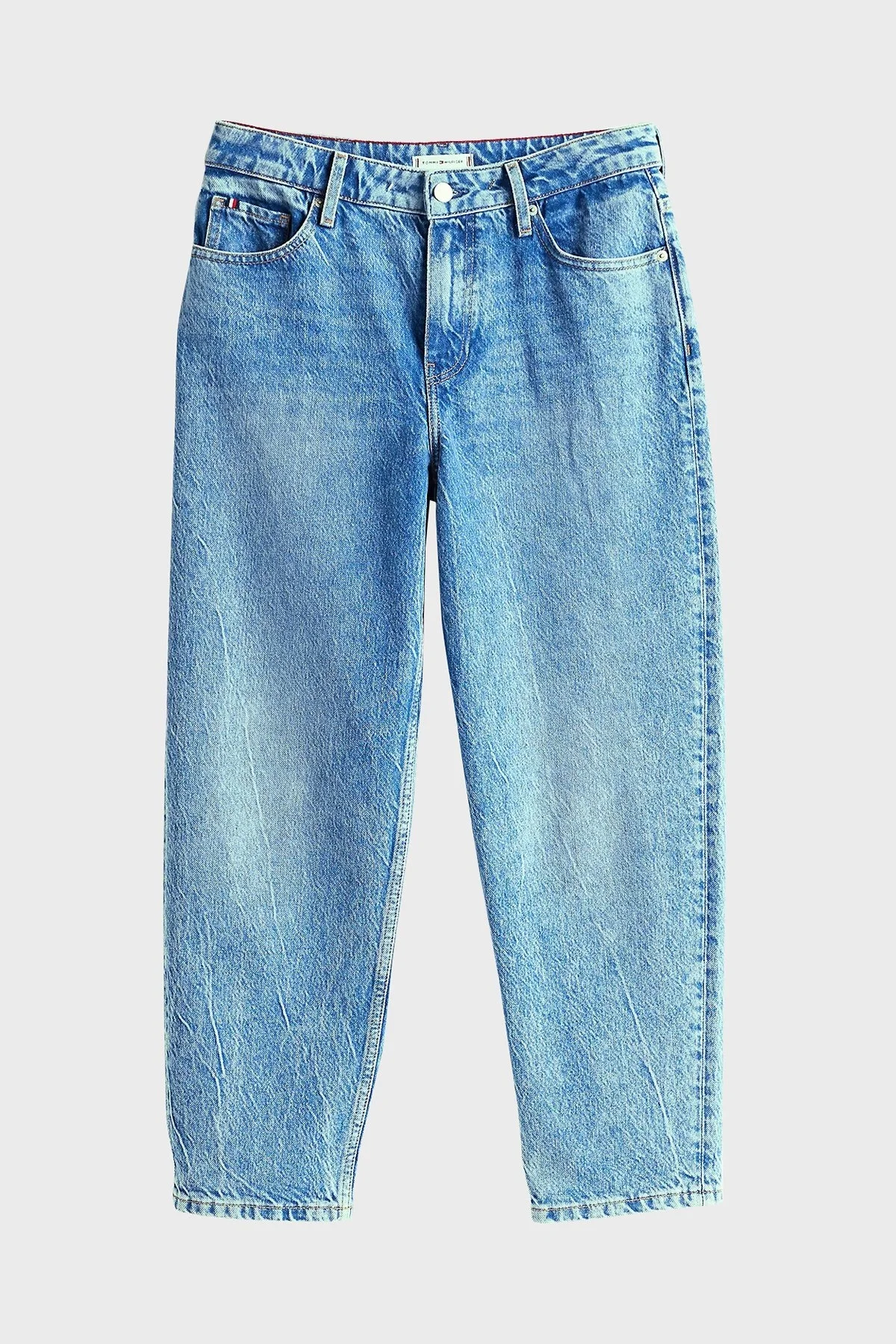 Tommy Hilfiger Streç Pamuklu Tapered Fit Yüksek Bel Daralan Paça Jeans Bayan Kot Pantolon WW0WW44365 1A8 MAVİ - 12