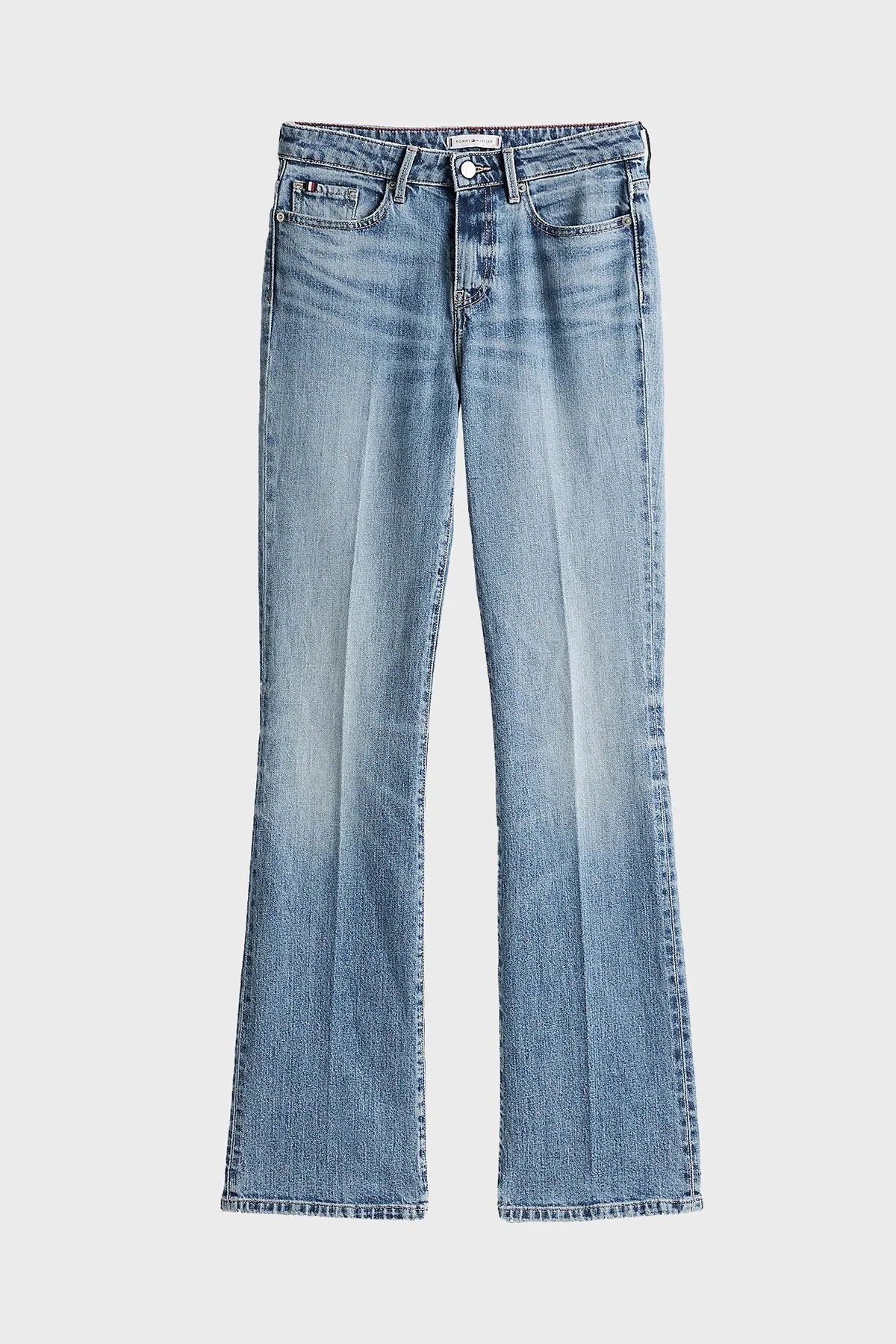 Tommy Hilfiger Streç Pamuklu Yüksek Bel İspanyol Paça Bootkut Jeans Bayan Kot Pantolon WW0WW44354 1A6 LACİVERT - 5