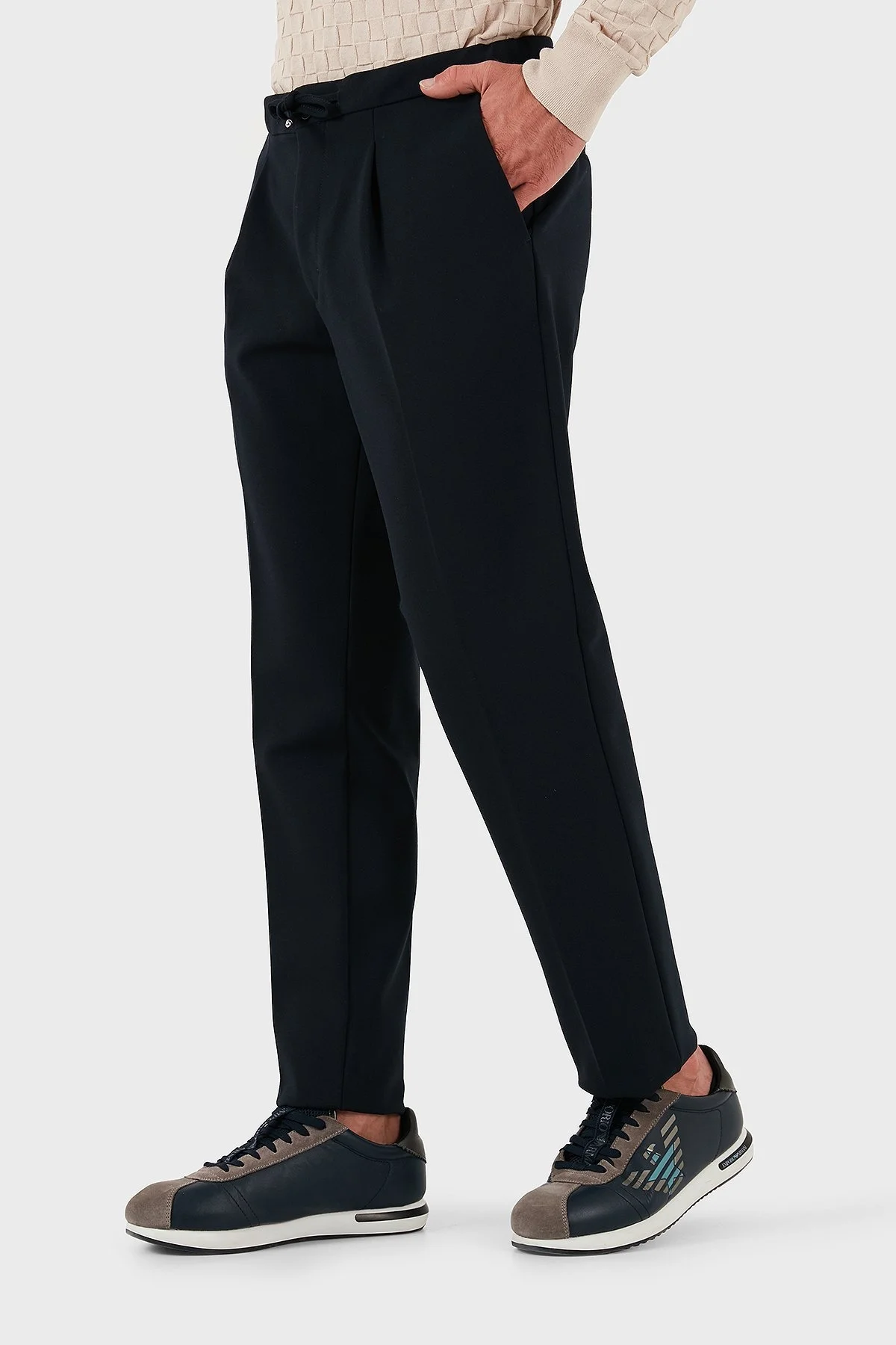 Tommy Hilfiger Streç Regular Fit Normal Bel Boru Paça Jogger Erkek Pantolon MW0MW35741 DW5 LACİVERT - 4