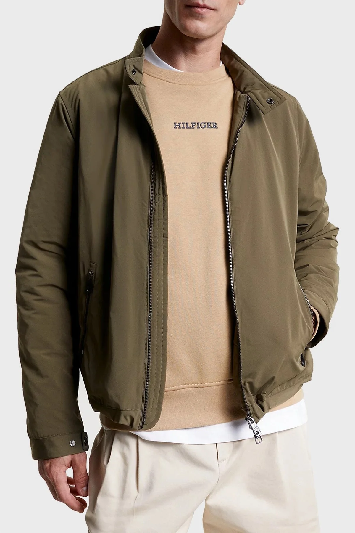 Tommy Hilfiger Yalıtımlı Regular Fit Fermuarlı Erkek Ceket MW0MW33061 RBU KOYU HAKİ - 1
