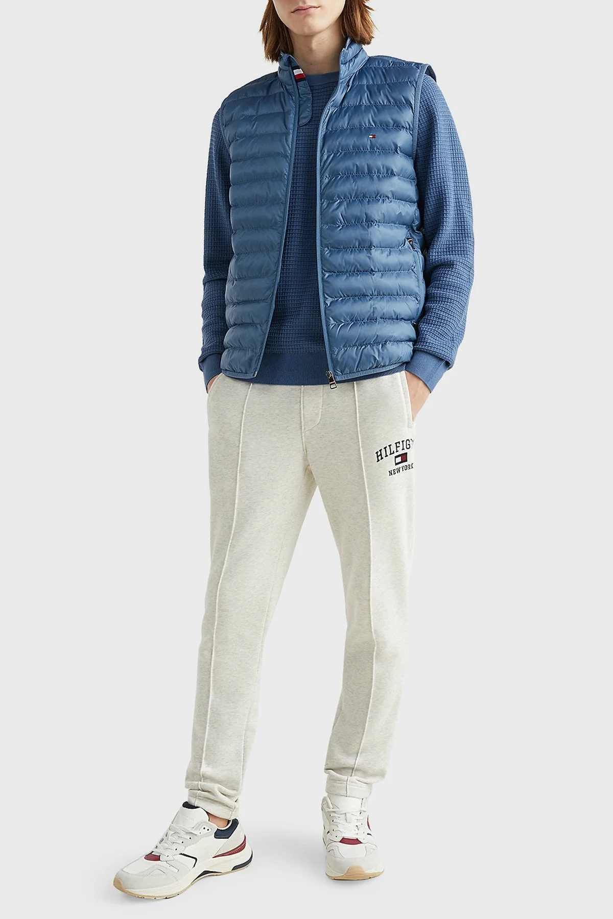 Tommy Hilfiger Su Geçirmez Regular Fit Şişme Kapitone Erkek Yelek MW0MW18762 DBX MAVİ - 2