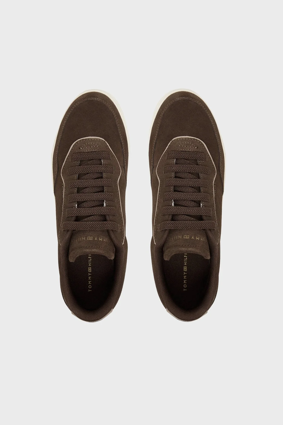 Tommy Hilfiger Süet Deri Logolu Bağcıklı Sneaker Bayan Ayakkabı W0FW09050 GV0 KAHVE - 4